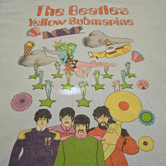 NWT Men's Licensed Junk Food Baby Blue Beatles Yellow Submarine Group Tee Size L - Picture 2 of 9